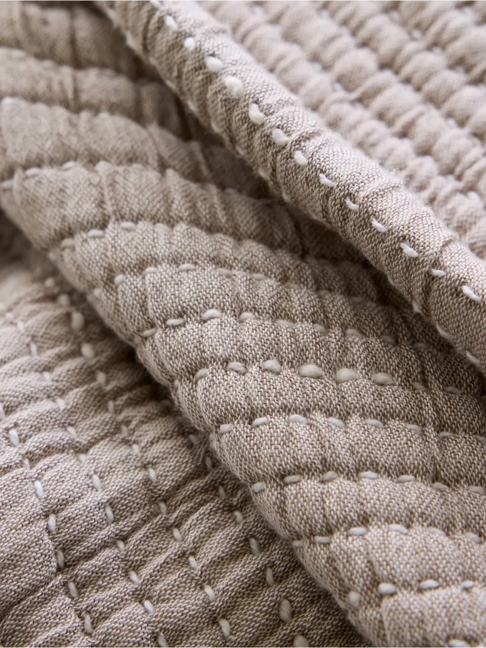 Quince Organic Cotton Channel Stitch Coverlet Set with Shams